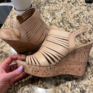 Franco Sarto Tan Wedges